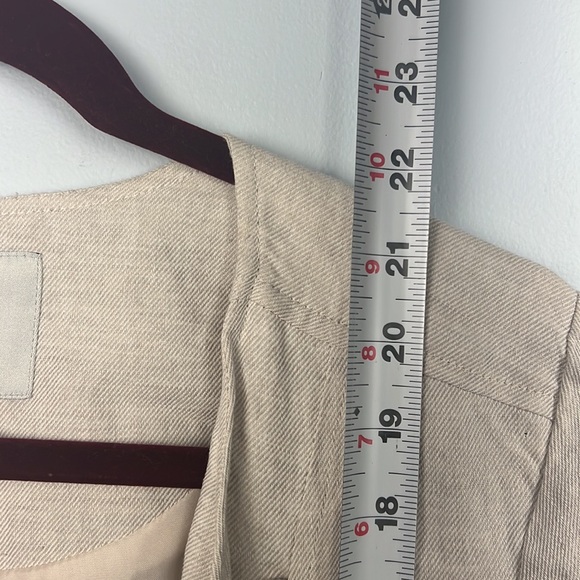 ICHI linen blend zipper closure moto style jacket size 38/ medium - Picture 8 of 10